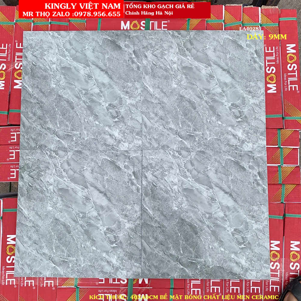 Gạch lát nền giá rẻ 40x40 MIKADO LA4028 Loại A1